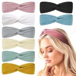 MAYCREATE® 8pcs Hair Band for Women, Knit Headband for Women Girls, Stretchy Hair Bands for Women, Boho Non Slip Head Band, Twist Headbands for Girls Ladies Makeup, Yoga, Fitness