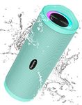 HEYSONG Portable Bluetooth Speaker, Waterproof Wireless Outdoor Speakers with LED Light, Enhanced Bass, IPX7, 40H Play, TF Card, True Wireless Stereo for Beach, Pool, Bike, Gifts for Men - Green