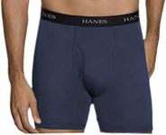Hanes Ultimate 5 Packs for Men FreshIQ Boxer Briefs with ComfortFlex Waistband -Medium Blue