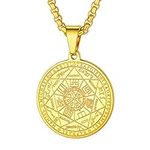 PROSTEEL Seal of The Seven Archangels Medallion Pendant Stainless Steel Occult Amulet Necklace with 22inch Chain