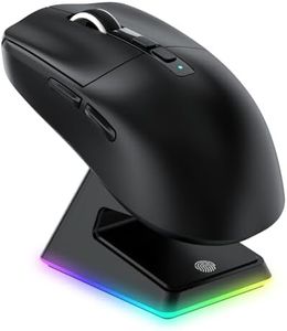 VGN GAMEPOWER Attack Shark X6 Superlight Ratón Gaming Inalámbrico, Estación de Carga, 49g Ultraligero Mouse Gaming PC G502, 26000DPI, PixArt PAW3395, 2.4G/Bluetooth/Cableado, Batería 200 Horas, Negro