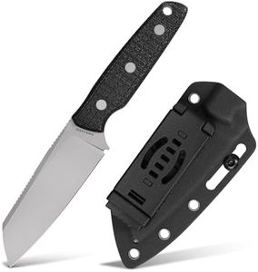 Vosteed EDC Fixed Blade Knife - 3.99’’ Nitro-V Blade with Sheath, Sheepsfoot, Black Micarta Handle - Great Knives for Camping Hiking - Mink D0103