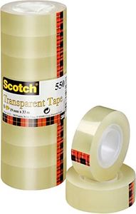 Scotch Ruban Adhésif Transparent 550 - 8 Rouleaux - 19mm x 33m - Transparent à Usage Général pour l'Ecole, la Maison et le Bureau
