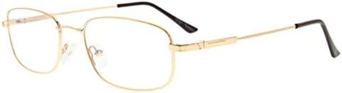 Eyekepper Mens Womens Reading Glasses Bendable Titanium Memory Readers (Gold,+1.50)