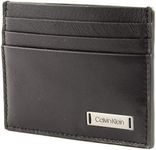 Calvin Klein Smooth W Plaque Cardholder, Black