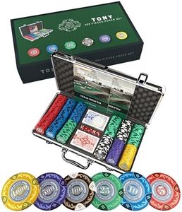 Bullets Playing Cards - Designer Poker Case Tony - Deluxe Poker Set with 300 Clay Poker Chips, Poker rules manual, Dealer Button and Bullets Plastic Poker Cards