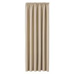 Aspire Homeware Door Curtain Pencil Pleat Blackout Cream Curtains for Living Room Super Soft Thermal Insulated Single Panel 66 x 84 inch Drop Bedroom Curtains with Tie Back