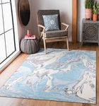 Modern Large Area Rugs for Living Room Bedroom - Marble Design Home Décor Rugs - Small Door Mat and Floor Mats Washable Kitchen Rug (Blue, 50 x 80 cm)