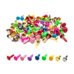 Qancekoo 100pcs Multicolor Split Pins Round Scrapbooking Brads Split Pins Paper Fasteners Brads for Craft Art Crafting School Project Decorative Scrapbooking DIY Supplies (0.3 x 0.6Inch)