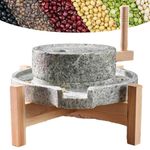 GRIPITHPY Stone Grain Mill,Hand Grain Mill Stone Grinder, Wet Dry Cereal Bluestone Mill for Home Kitchen, Food Wheat Berry Rice Mill, Bean Seed Spice Herb Powder Pulverizer(20x30cm(8x12inch), A)
