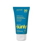 ATTITUDE Mineral Sunscreen for Kids, SPF 30, EWG Verified, Broad Spectrum UVA/UVB Protection with Zinc Oxide, Dermatologically Tested, Vegan, Unscented, 150 grams