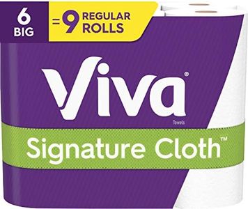 Viva Signature Cloth Choose-A-Sheet Paper Towels, Soft & Strong Paper Towels for Ultimate Clean, White, 6 Big Rolls (Equal to 9 Regular Rolls)