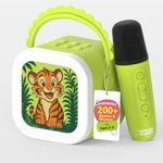 WonderBuddy StoryBox Mini, 200+ Stories & Rhymes Preloaded, Educational Toy, RGB Lights, Kids BT Speaker, Birthday Gift for 2+ Year Kids, Musical Toys for 2+ Year Old Boy & Girl - Tiger with Mic
