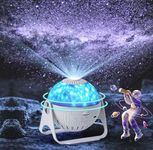 RELEMTRA Universe Planetarium Projector, 6 in 1 Galaxy Projector Night Light with Nebula Moon Planets Aurora, 360° Rotating Focusable Star Projector Lamp for Baby Kids Room Ceiling Playroom Party Bar