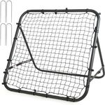 Amazing Tour Rebounder Net Single Sided Football Training Equipment for Children and Professionals, Soccer Goal Kickback Target Adjustable for Play Teaching Practise for Garden, Black, 100x100cm