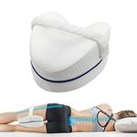 Ergonomic Knee Pillow for Sleeping On Side,Contour Memory Foam Leg Pillow with Strap,Pregnancy Knee Support Cushion,Side Sleeper Bed Wedge Pillows,Pain Relief for Lower Back Sciatica Hip Joints