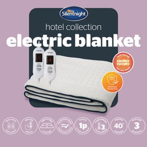 Silentnight Hotel Collection King Electric Blanket – Super Soft Fleece, 3 Heat Settings, Full Mattress Coverage