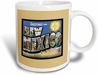 3dRose Greetings from New Mexico Scenic Postcard Reproduction Two Tone Mug, 11 oz, Red