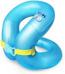 Swim Vest for Kids 33-88 lbs-Portable Inflatable Pool Floats Swimming Ring with Adjustable Safety Buckle-Swim Arm Bands with Double Surround Air Bag (Blue, M(for Weight:50-88lbs/age 7-12yrs))