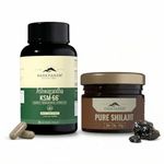 Rasayanam Ashwagandha KSM-66 (60 Veg. Capsules) & Pure Himalayan Shilajit (20g) - Combo Pack | 500mg Pure Root Withania Somnifera Extract & Shilajeet for Increased Energy Levels & Stress Relief