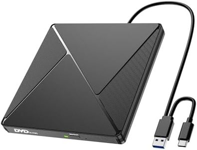 Umaniy Externes CD DVD Laufwerk, USB 3.0 & USB-C CD/DVD Laufwerk Extern, CD DVD +/-RW ROM Brenner Optical External DVD Drive für Laptop, PC, Desktop, MacBook, iMac, Windows 11/10/8/7/XP/Linux/MacOS