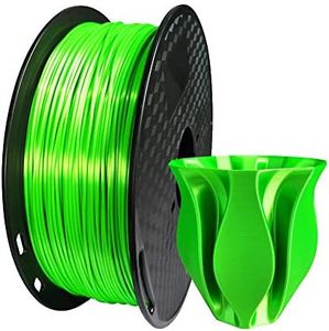 CC3D Silk Green PLA Filament 1.75 mm 3D Printer Filament 1KG 2.2LBS Spool 3D Printing Filaments Materials Silky Shiny Shine Bright Grass Foliage Leaf Green Filament