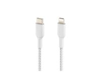 Belkin Apple Certified Braided Lightning to USB-C Charge and Sync Data Cables, 3.3 Feet / 1M, White