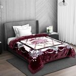 Signature Super Soft Double Layered Blanket for Extreme Winters(1100 GSM) (Single Bed, Sleepy Head- Rosy Red)