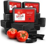 Yes To Tomatoes Charcoal Bar Soap with Tomato Extracts & Sunflower Seed Oil - Detoxifying Face & Body Soap for Men, Women, and Teens, 7 oz - Paraben-Free