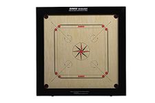 Synco Tournament Full Size Carrom Board with Wooden Coins and Professional Striker 15g (20mm)