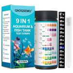 9-in-1 Water Testing Kit Aquarium,100 Strips Aquarium Water Test Strips,Freshwater Saltwater Fish Tank & Pond Fast & Accutate Testing for pH, Hardness, Chlorine, Nitrite,and More