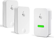 Linbell Self Powered Wireless Doorbell, No Batteries Required for Remote Button and Door Chime, 2 Bell Push Buttons and 1 Plug in Receiver with 36 Chimes, 5 Volume Levels & LED Flash, (White)…