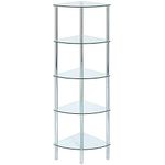 ASPECT Polo 5 Display Glass Unit-Clear, 5 Tier Corner-S - Silver/clear