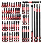 Geinxurn 68 Pieces Impact Screwdriver Bit Set (PH, TX, PZ, SL, hex), 1/4 inch Hexagonal Shaft S2 Alloy Steel 25/50/75/150 mm Bit Tips with 1Pc 75 mm Magnetic Bit Holder