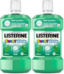 Listerine Smart Rinse Mild Mint Mouthwash (Pack of 2 x 500ml), Kids Mouthwash to Reduce Cavities, Bad Bacteria, and Cleaning Teeth, Gums, and Tongue, Sugar-and Alcohol-Free Formula