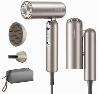 DREAME Pocket Pro Hair Dryer, Dual Voltage Travel Blow Dryer with Diffuser, 1300W Professional HighSpeed Ionic Hair Blower, Fast Drying, Low Noise, Lightweight, No Heat Damage, Global Travel 120V/240V