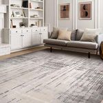 Calore Area Rugs 6×9 for Living Room/Bedroom/Dining Room, Rugs Mordern Soft Abstract Distressed，Medium Pile Carpet Floor Mat (6.5 x 9.8 ft, Gray/Beige/Grey)