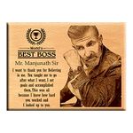 Amazing Gifts Gift For Boss In office Male/Female - Personalized Engraved Wooden Photo Plaques , 9X7 Tabletop, Rectangular