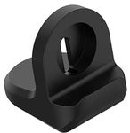 M.G.R.J® Non-Slip Silicone Charging Dock Holder Compatible for Samsung Galaxy Watch 4 (40,44mm)/Classic (42,46mm)/ Watch 3 (41,45mm)/ Active, Active 2 40,44mm (Integrated Cable Management) (Black)