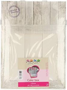 FunCakes - Caja para cupcake o pastel, cuadrada, transporte, madera, Kuchenschachtel, 32 x 32 x 11,5cm