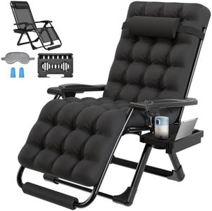 ZENPETIO 26In Zero Gravity Chair, Zero Gravity Recliner Lounge Chair for Indoor and Outdoor, Reclining Camping Chair for Lawn and Patio, Anti Gravity Chair w/Cushion, Cup Holder and Footrest, 440LBS