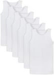 Cooraby 6 Pack Toddler Tank Top Kids Undershirts Soft Undershirt for Boys and Girls White