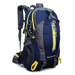 Kerxinma Hiking Backpack Waterproof Lightweight Nylon Travel Hiking Camping Daypack with Cover (Blue)