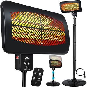 KESSER® Riscaldatore radiante a infrarossi 2000 Watt Riscaldatore da tavolo avvolgente Riscaldatore da patio Riscaldatore da appoggio Riscaldatore a infrarossi - incl. telecomando, montaggio a parete