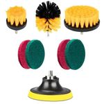 ZUMIE 8 Pcs Power Drill Scrubber Brush - Power Scrub Pads Drill Attachment Set, Power Scrubber Cleaning for Bathroom, Floor, Tile Scrubber Scouring Pads Cleaning Kit, Car Drill Brushes for Cleaning