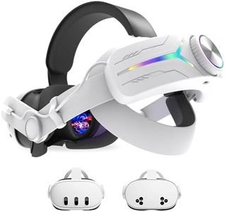 RGB Light Head Strap with Battery for Meta Quest 3/3S, MLemonVR Comfort Headband Accessory,Quick Charge for Extended Play, Removable Batteries, Adjustable Elite Strap (for Quest3/3s White)