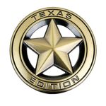 Sakuun Texas Edition 3D Metal Chrome Sticker Star Emblem Badge-Stylish Logo for Cars, Bikes & More- Dia 8cm-Eye-Catching Top-Notch Accessory Gold.