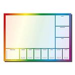 A3 Large Rainbow Coloured Desk Pad and Weekly Planner, 50 Sheets Per Pad, Thicker 90GSM Paper (Single Pack of 1 pad)