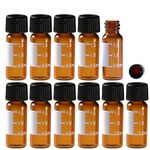 ALWSCI 2ml 8mm HPLC Vial，Amber Autosampler Vial, Borosilicate Sample Vial with Graduation, 8-425 Type Screw Threaded Vial, Black Screw Cap with Hole, Red PTFE&White Silicone Septa, 100 of Pack