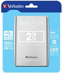 Verbatim 53189 2 TB Store 'n' Go USB 3.0 Portable Hard Drive - Silver, 187834